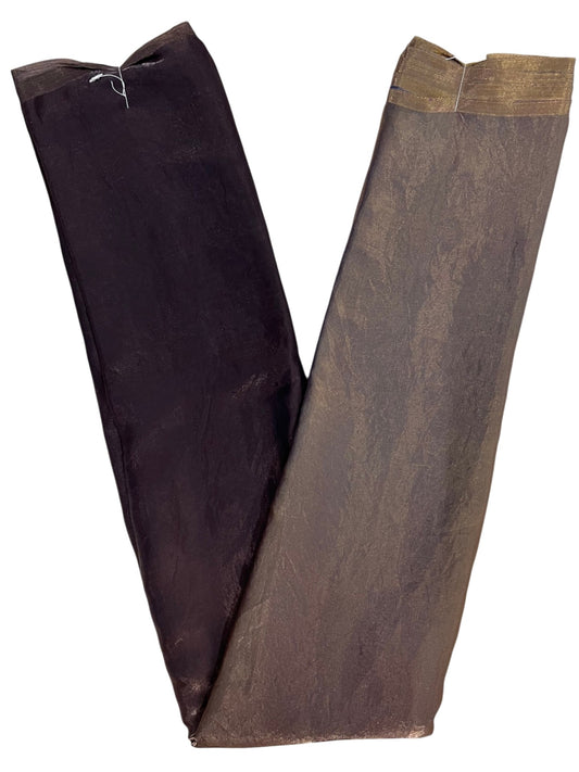 Southloom Tissue Crushed Organza Saree Brown