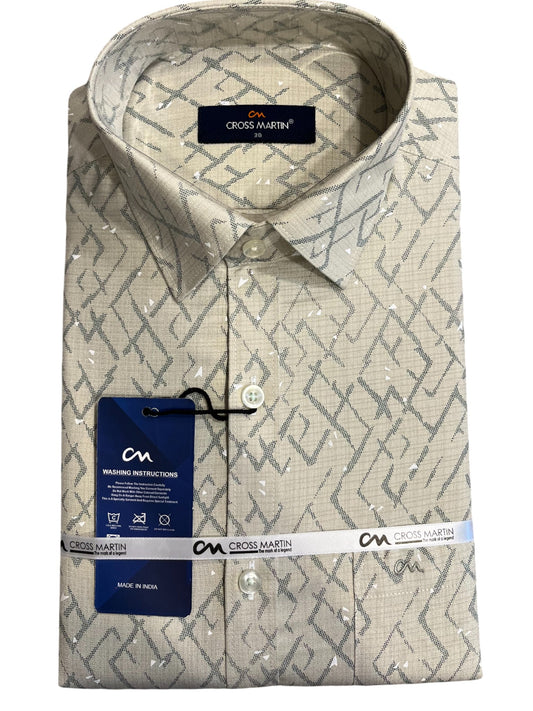 Southloom Pure Cotton Gray Printed Shirt SLSHIRT 38 FS