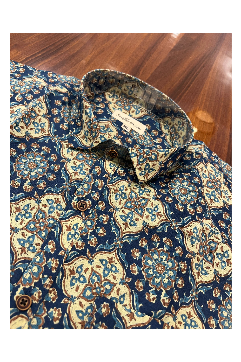 Southloom Jaipur Pure Cotton Printed Shirt For Men (XL)