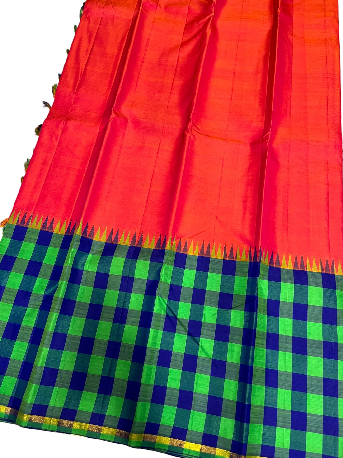 Southloom Premium Bridal Handloom Kanchipuram Silk Saree (Red)