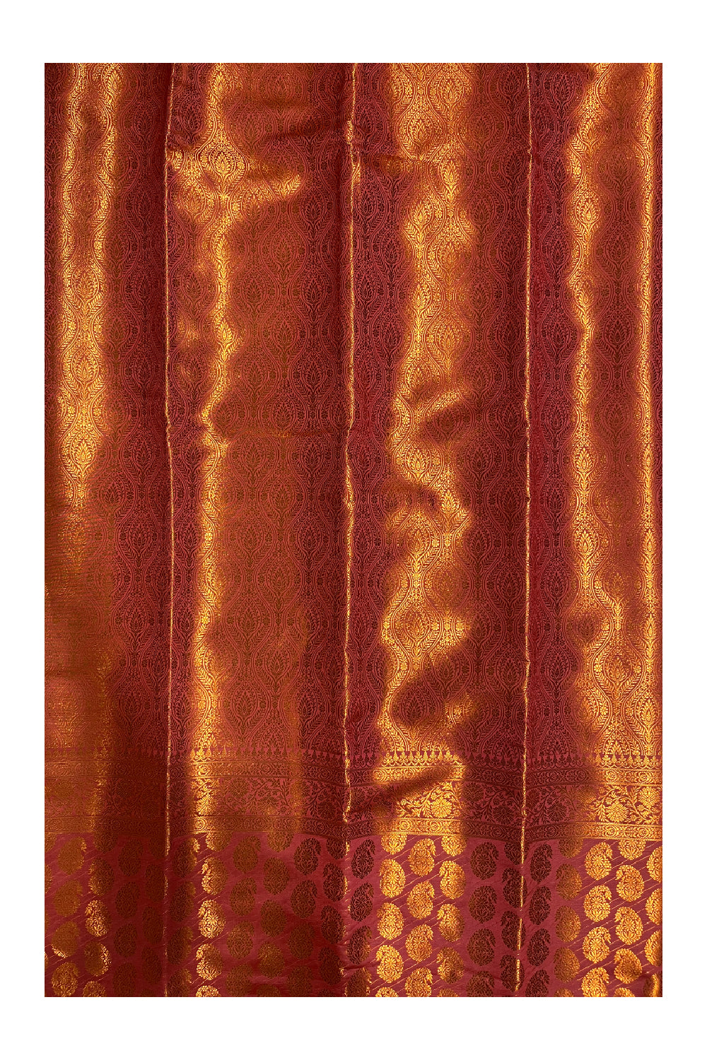 Southloom Banarasi Silk Brocade Bridal Saree WIth Woven Borders And Blouse Piece in Pink And Gold