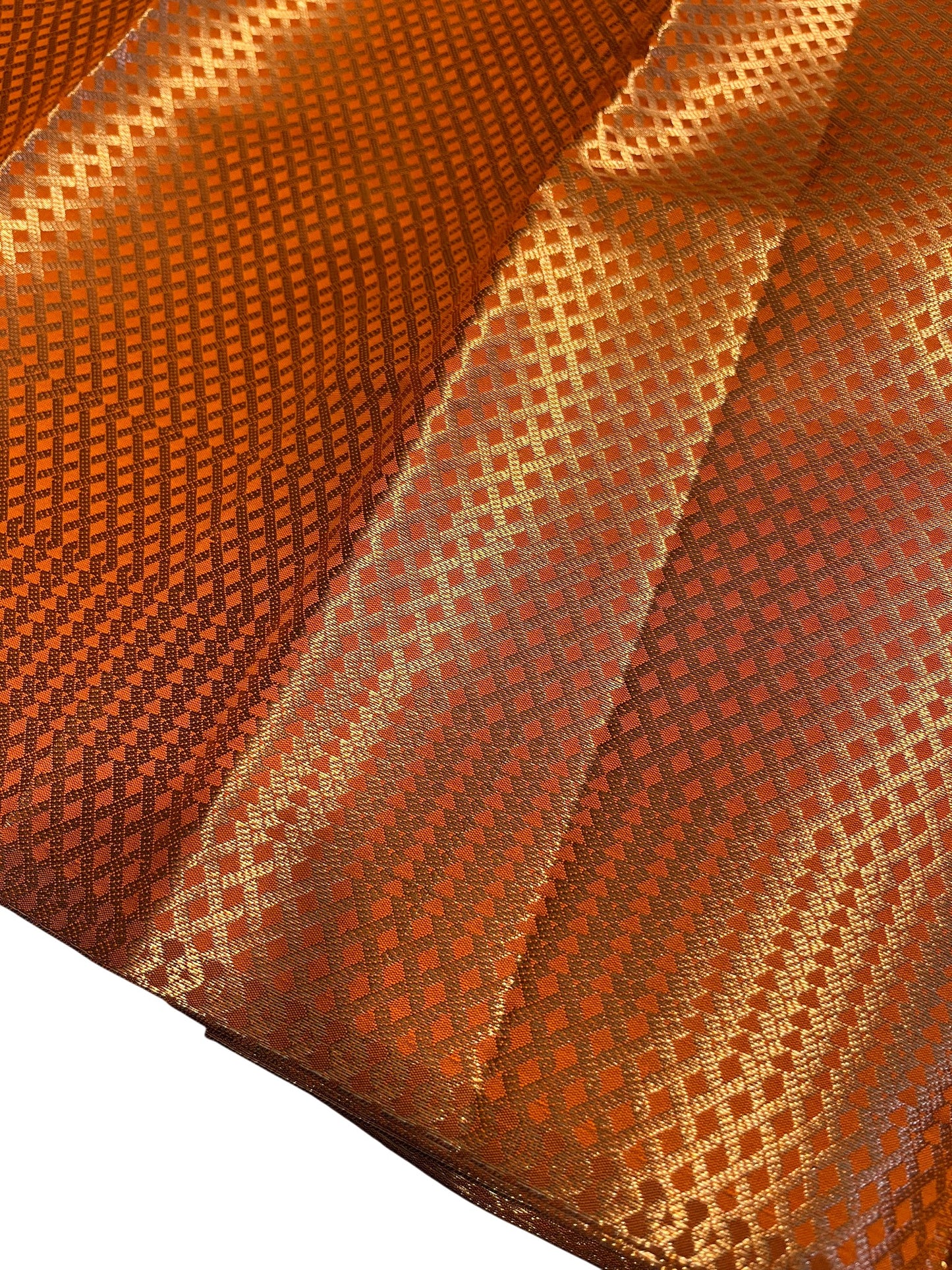 Southloom Brocade Silk Bridal Saree WIth Woven Borders in Bridal Orange With Matching Pallu