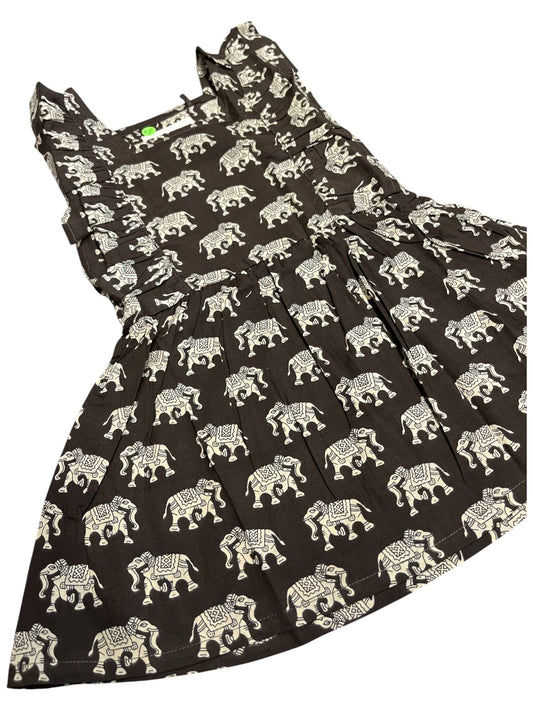 Southloom Pure Cotton Jaipur Printed Frocks for Girls (Age 1-2)