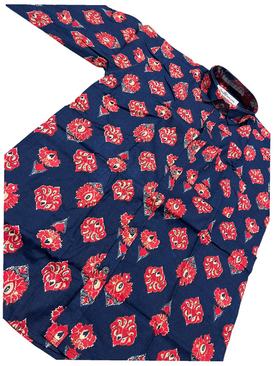 Southloom Jaipur Pure Cotton Block Printed Shirt for Men (Medium)