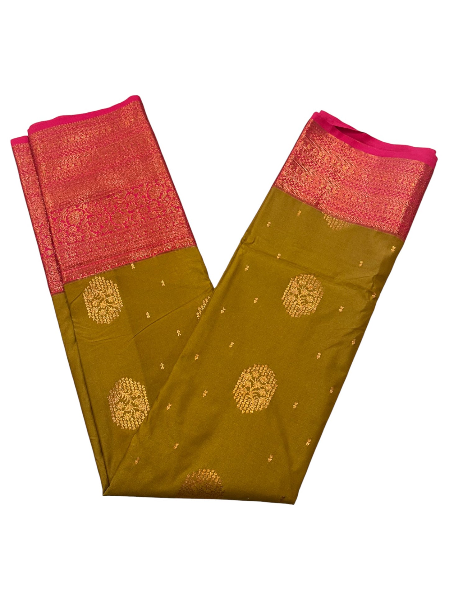 Southloom Banarasi Semi Silk Saree with Woven Work on Body(Green)