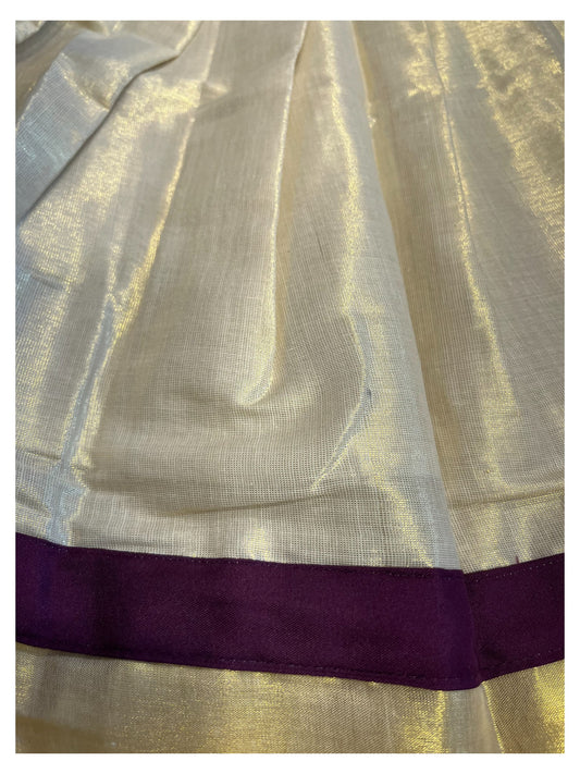 Southloom Kerala Tissue pavada and Blouse with Embroidery Work (Age 2)