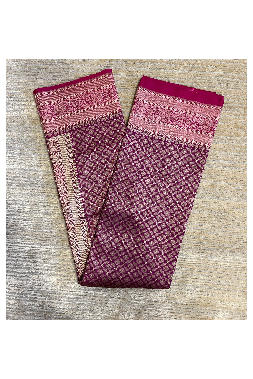 Southloom Banarasi Georgette Woven Work Saree in Magenta
