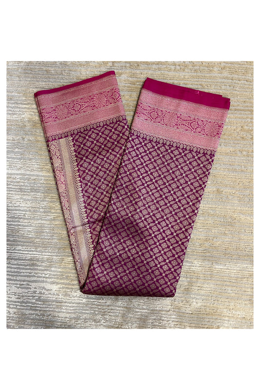 Southloom Banarasi Silk Saree with Woven Work in Magenta