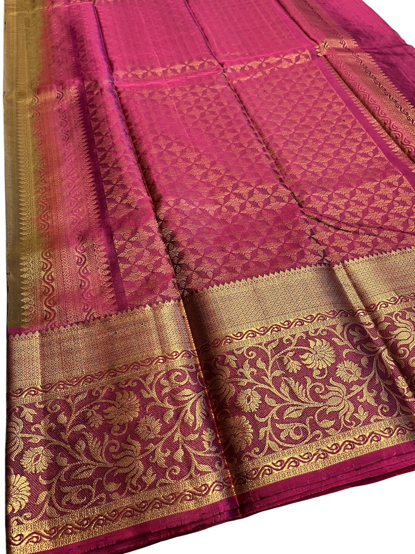Southloom Premium Handloom Bridal Kanchipuram Silk Saree with Korvai Work