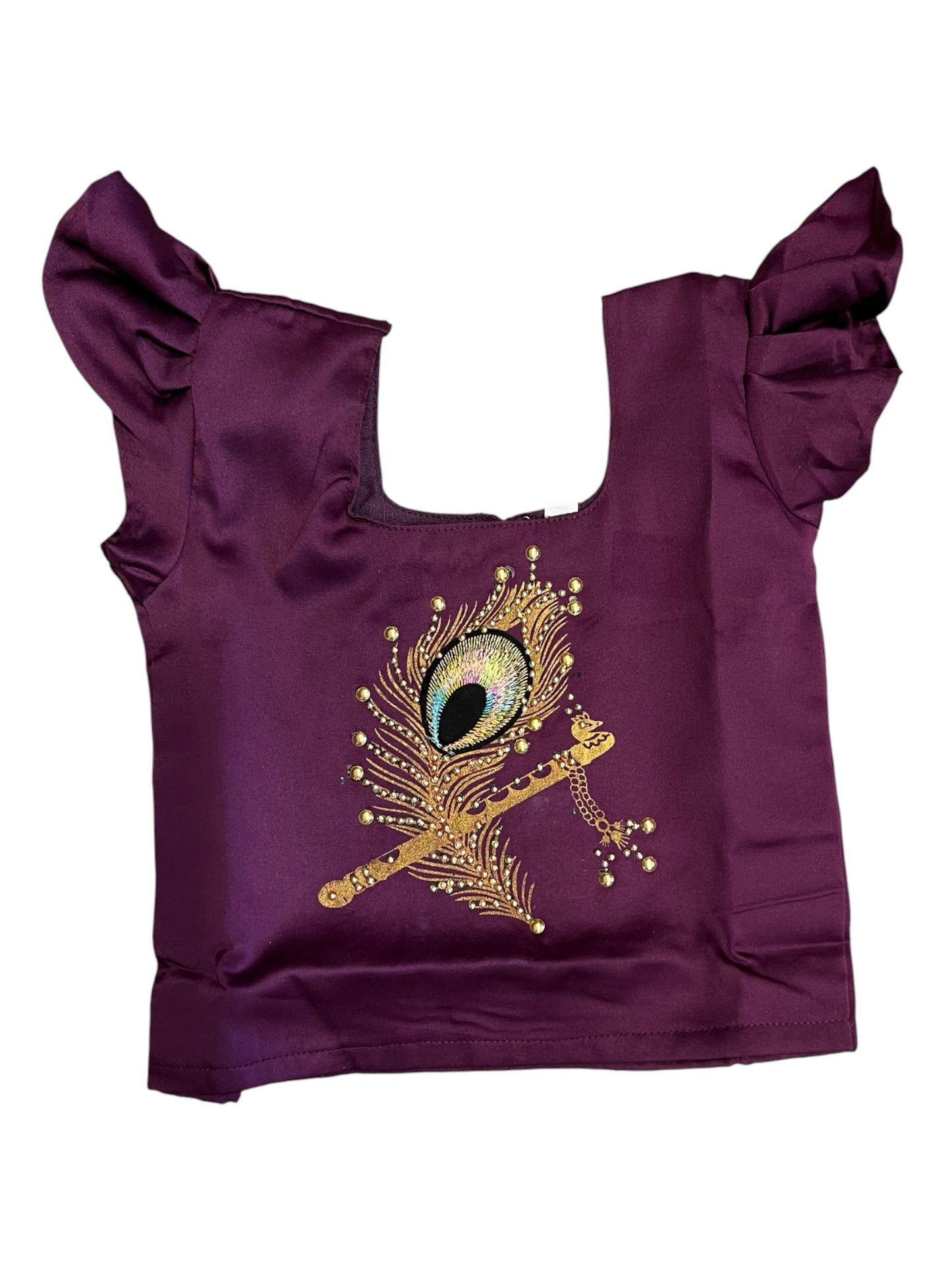 Southloom Kerala Tissue pavada and Blouse with Embroidery Work (Age 2)