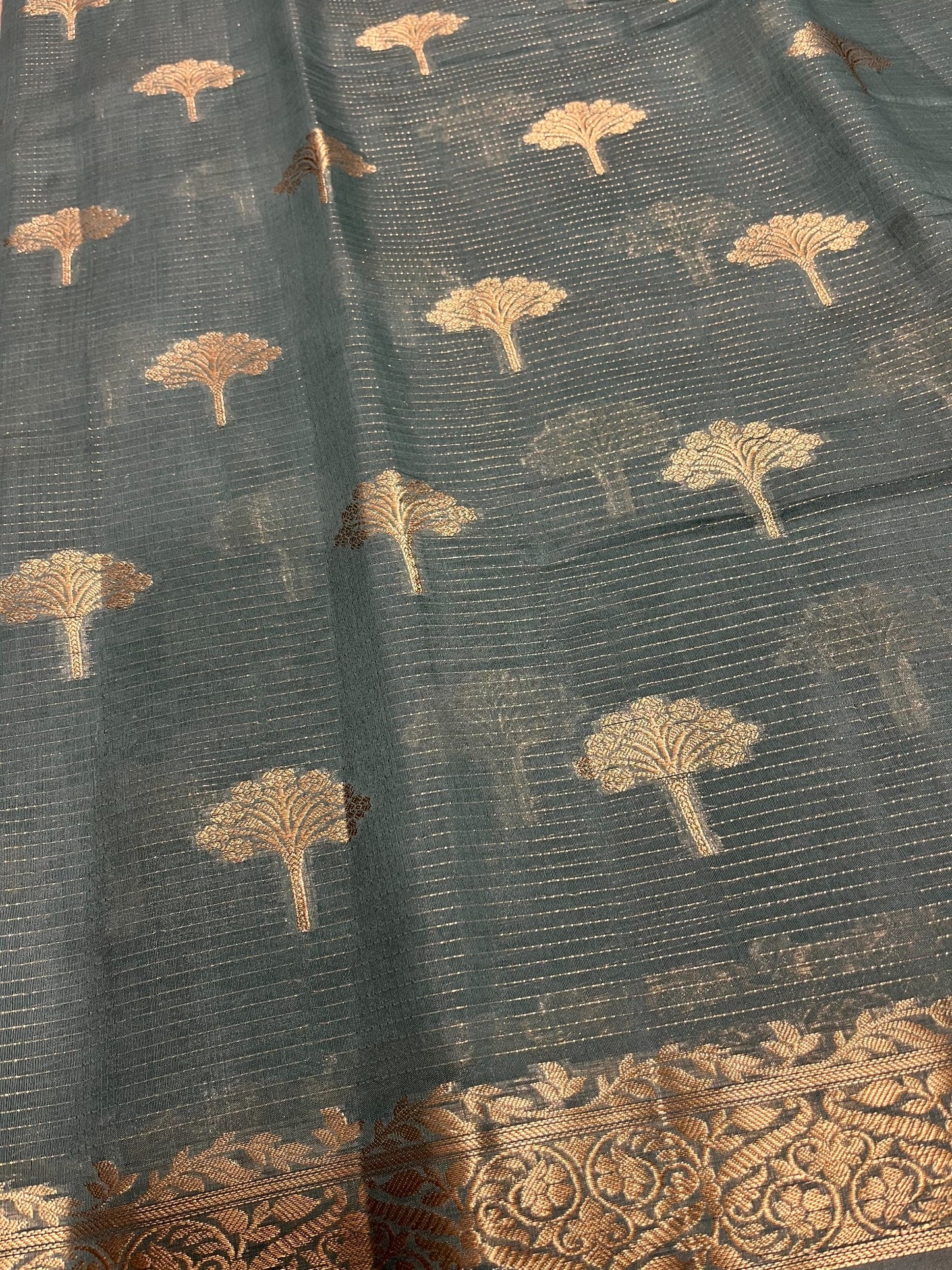 Southloom Georgete Banarasi Silk Saree with Woven Work on Body and Borders