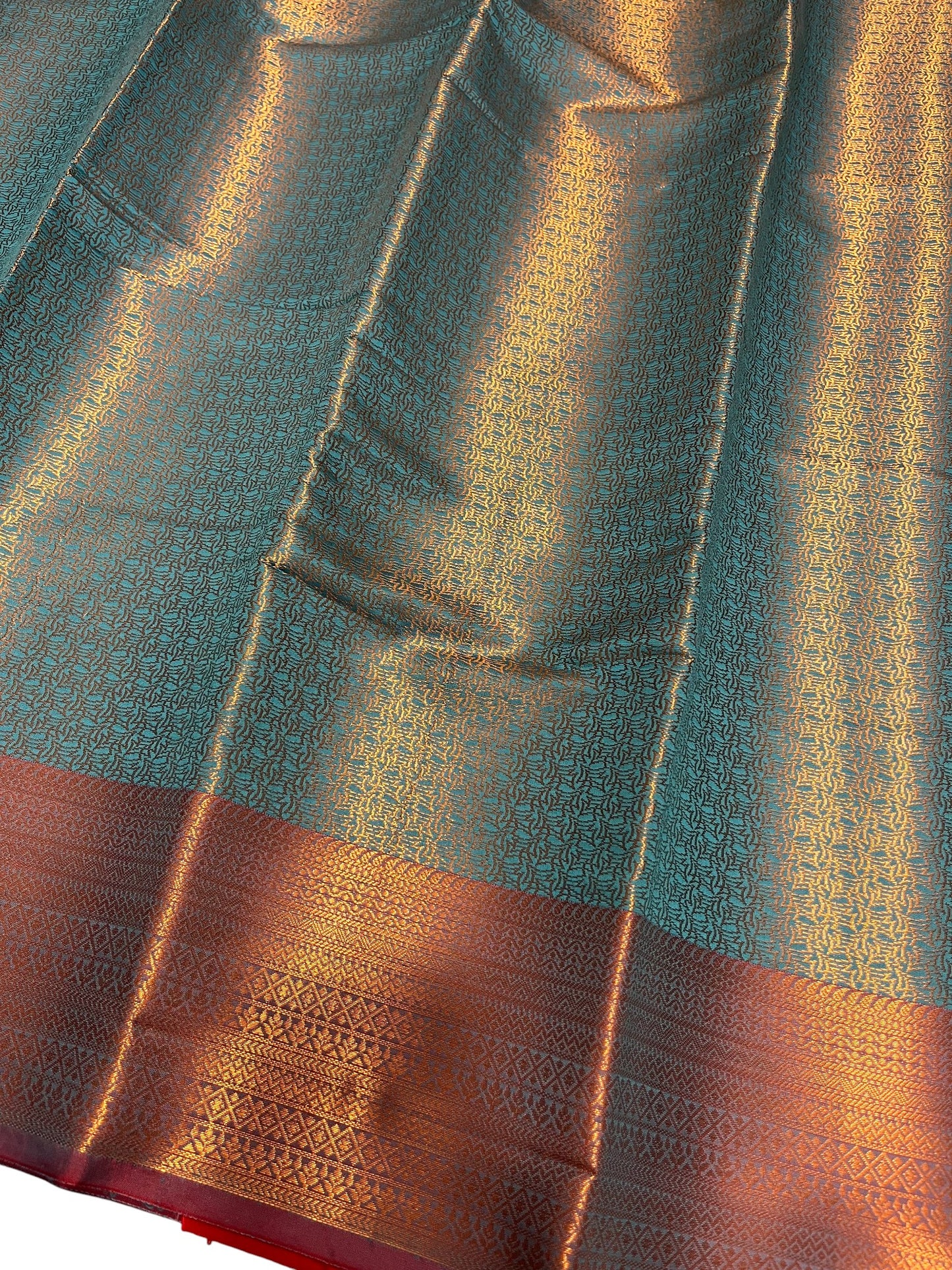 Southloom Premium Semi Silk Zari Work Brocade Saree in Bridal Blue with Matching Pallu
