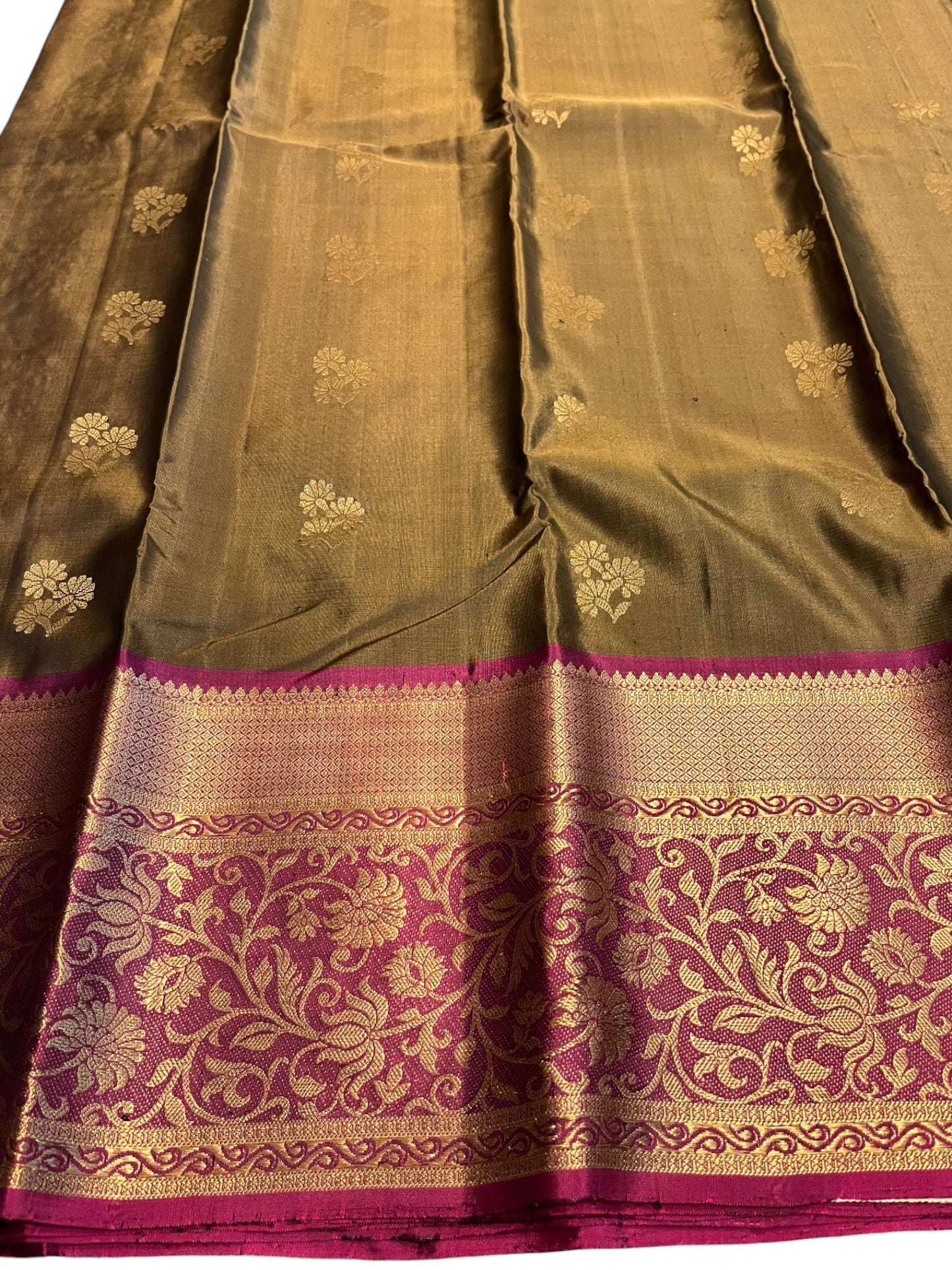 Southloom Premium Handloom Bridal Kanchipuram Silk Saree with Korvai Work