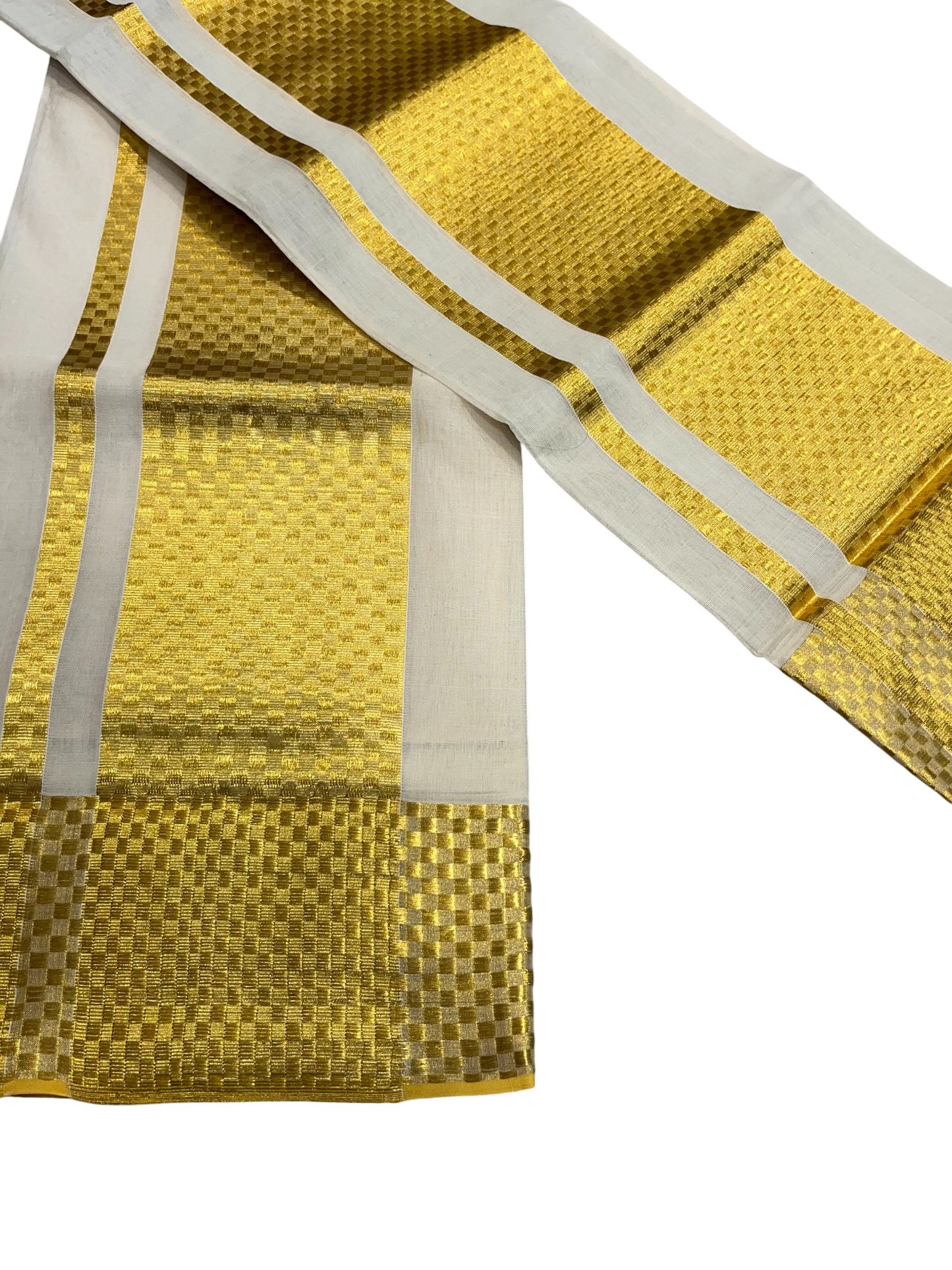 Southloom Premium Handloom Set Mundu with Paa Neythu Kasavu Design Border 2.80 Mtrs