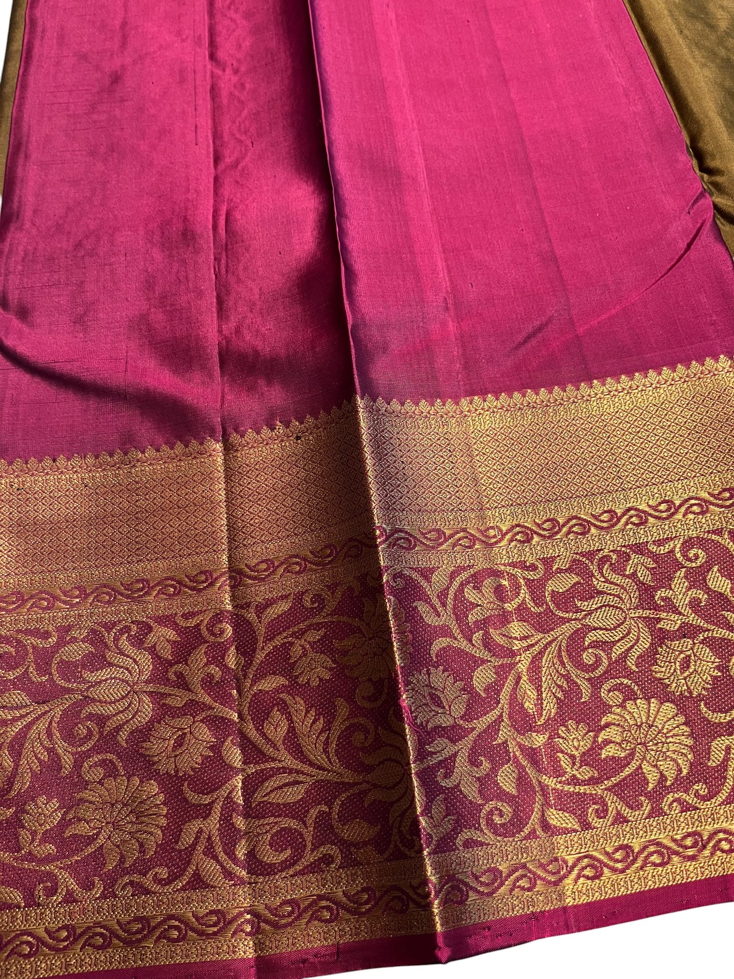Southloom Premium Handloom Bridal Kanchipuram Silk Saree with Korvai Work