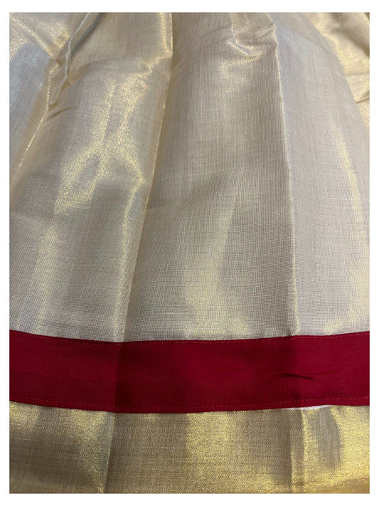 Southloom Kerala Tissue pavada and Blouse with Embroidery Work (Age 4)