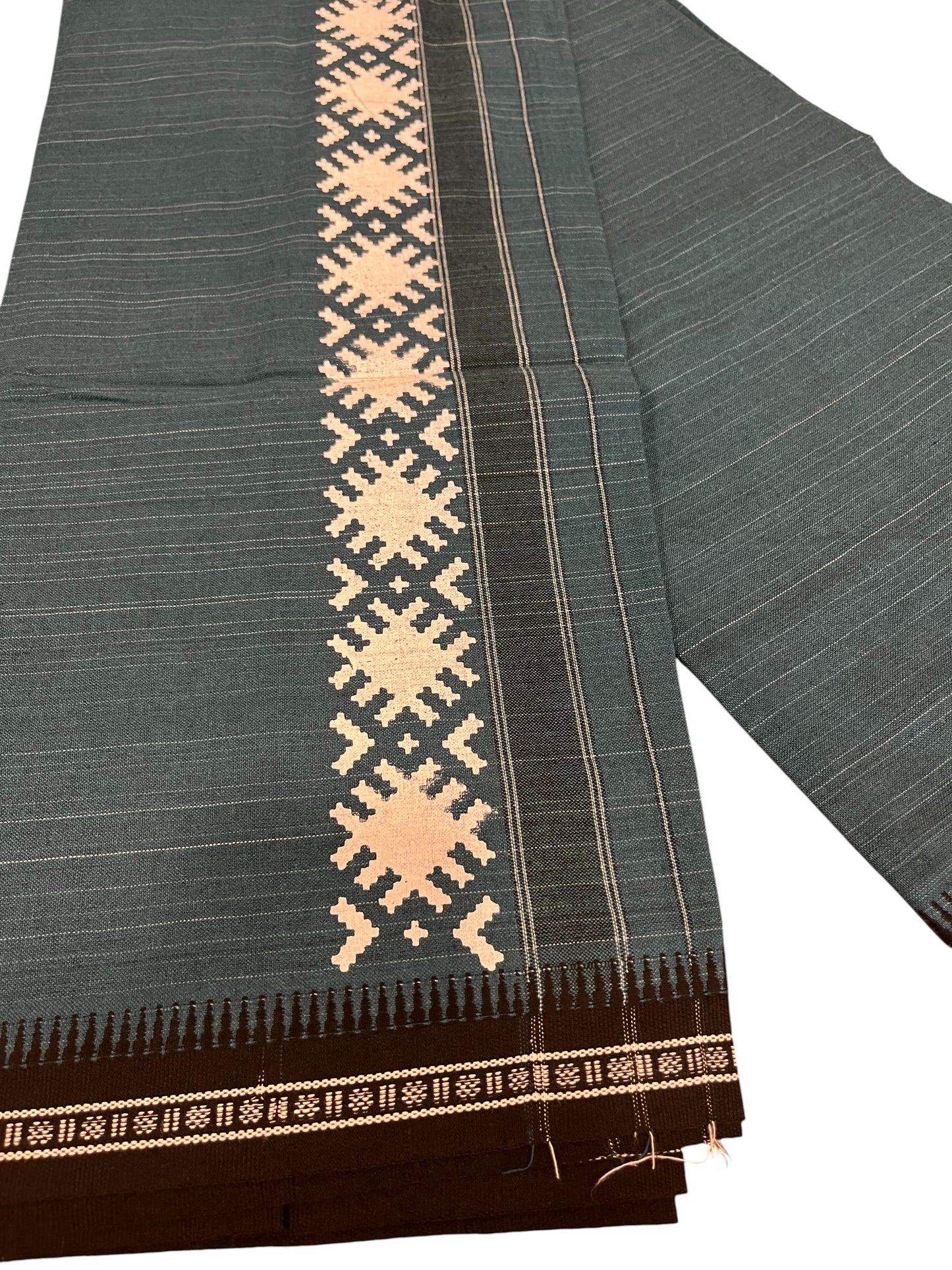 Southloom Blue Printed Single Mundu / Otta Mundu / Lungi (South Indian Kerala Dhoti)