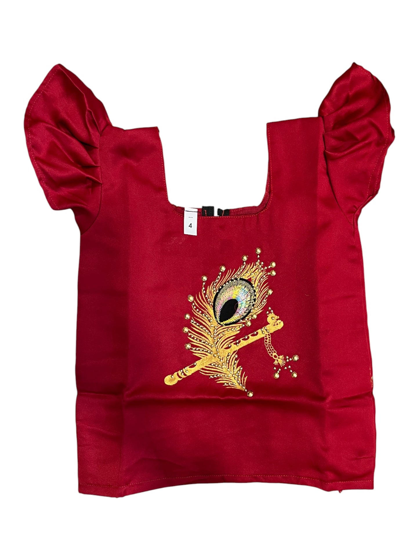 Southloom Kerala Tissue pavada and Blouse with Embroidery Work (Age 4)