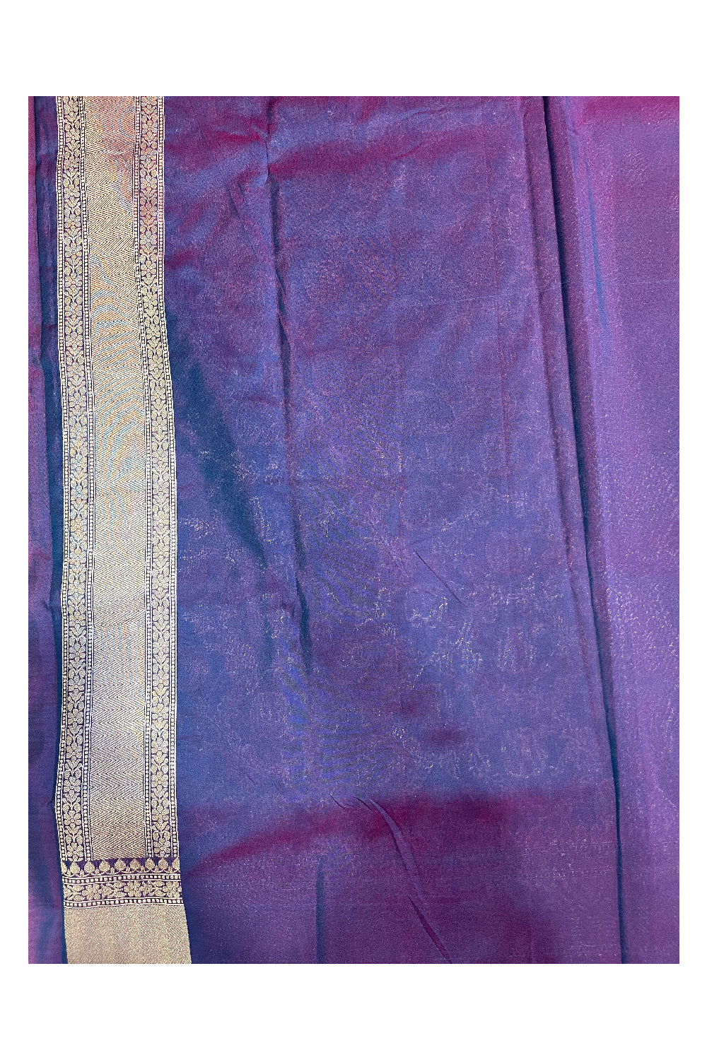 Southloom Banarasi Georgette Woven Work Saree in Blue And Mageta