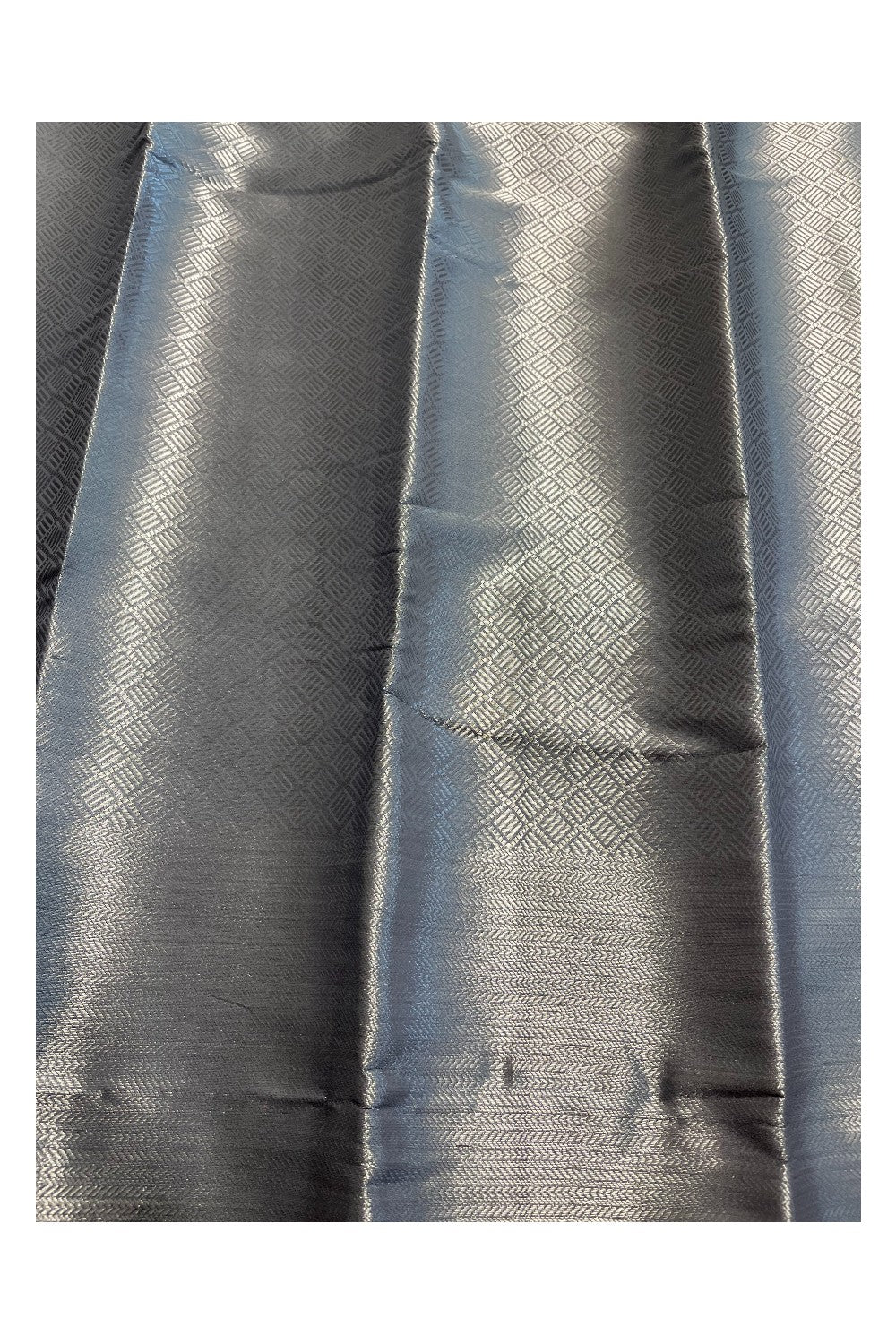 Southloom Banarasi Silver Zari Brocade Work Silk Saree in Grey Pastel Shade