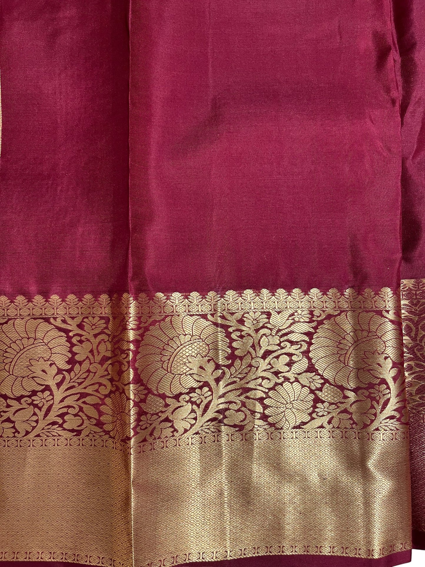 Southloom Pure Handloom Bridal Kanchipuram Silk Saree with Korvai Work (Maroon)