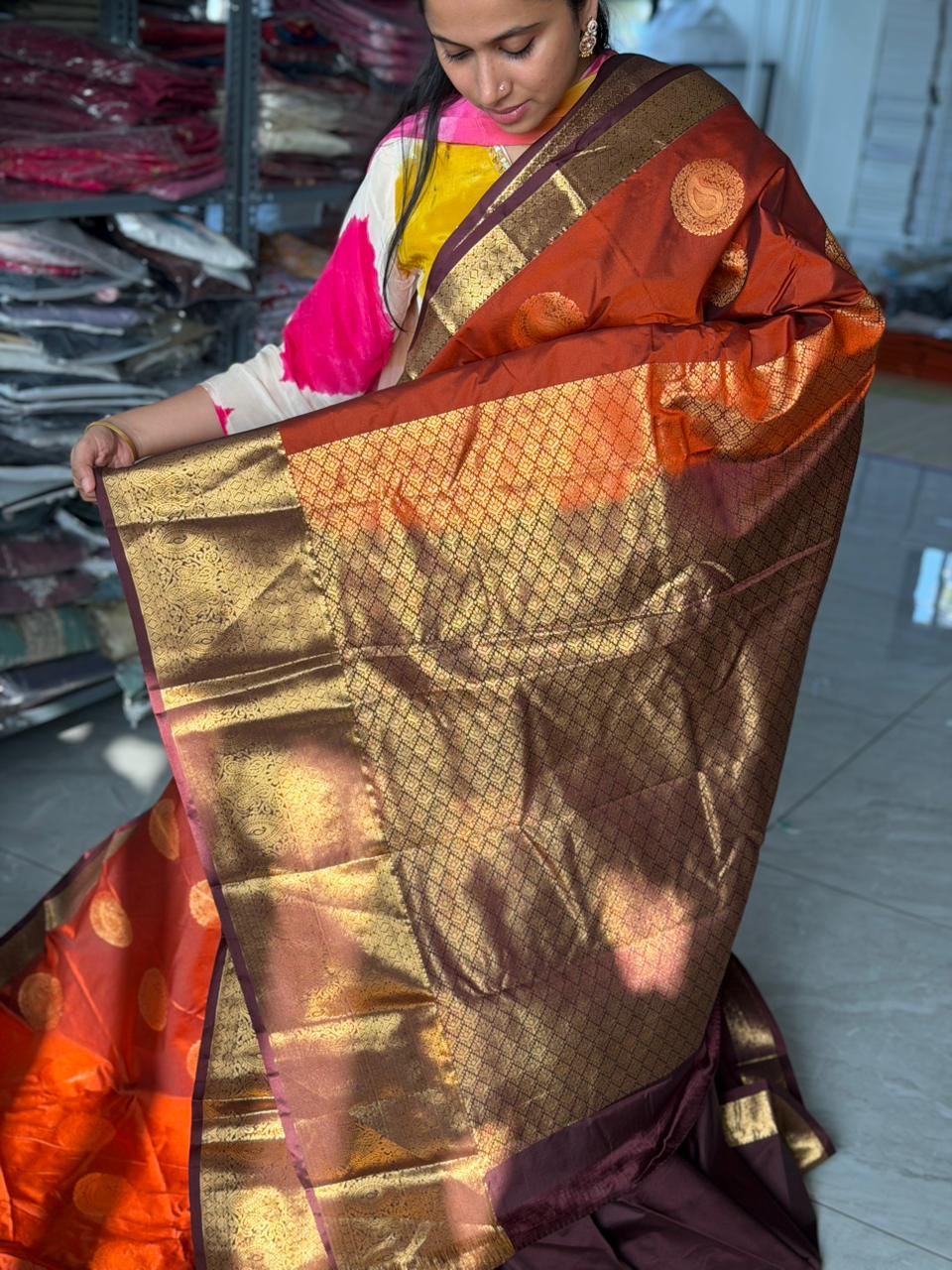 Burnt Orange Saree SLORANGE