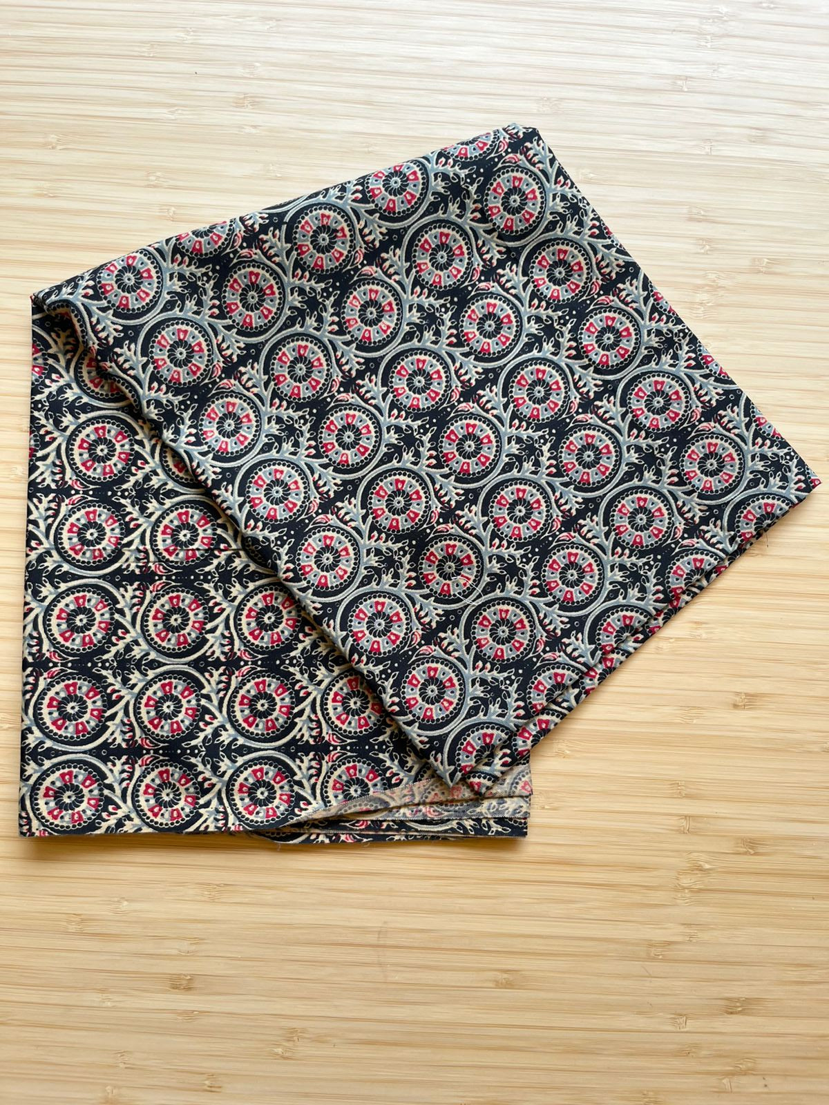 Black Cotton Saree With Peacock Embroidery Design SL206