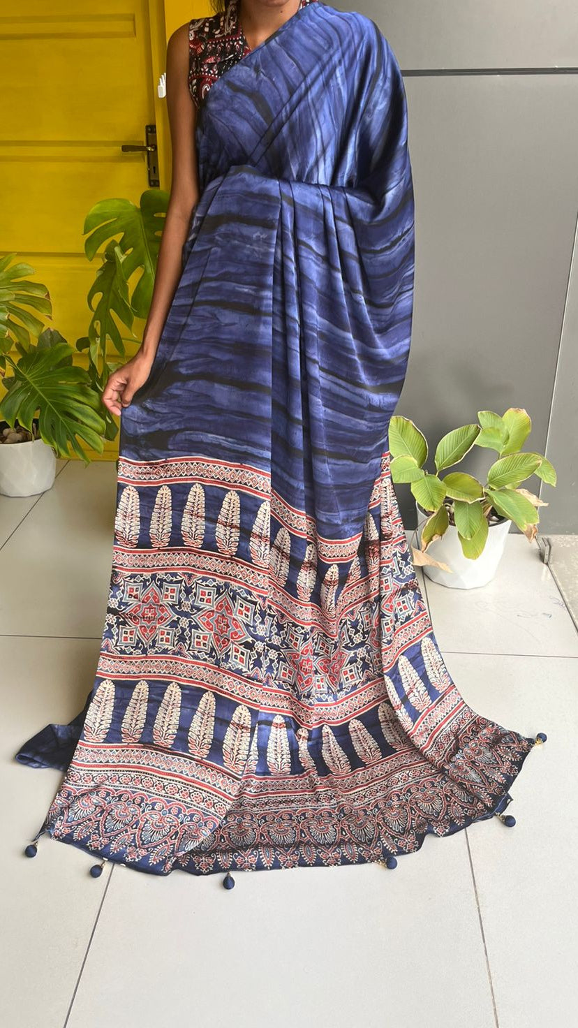 Blue Modal Silk Saree SL214