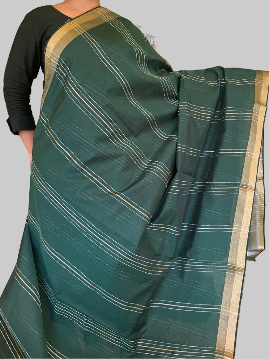 Green Semi Tussar Saree SL237