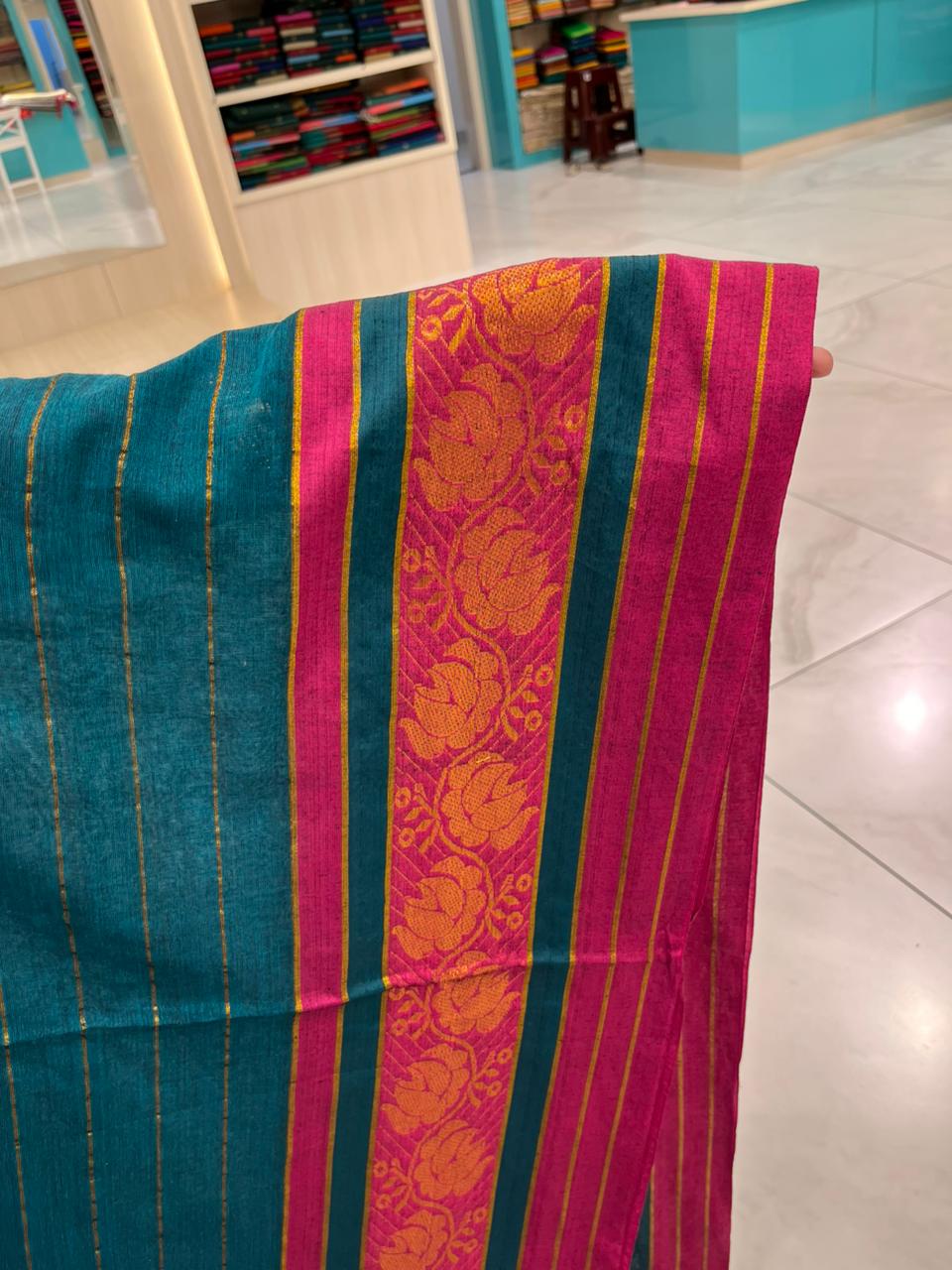 Kerala Mul Cotton Soft Fabric Saree With Kanchi Border SL215