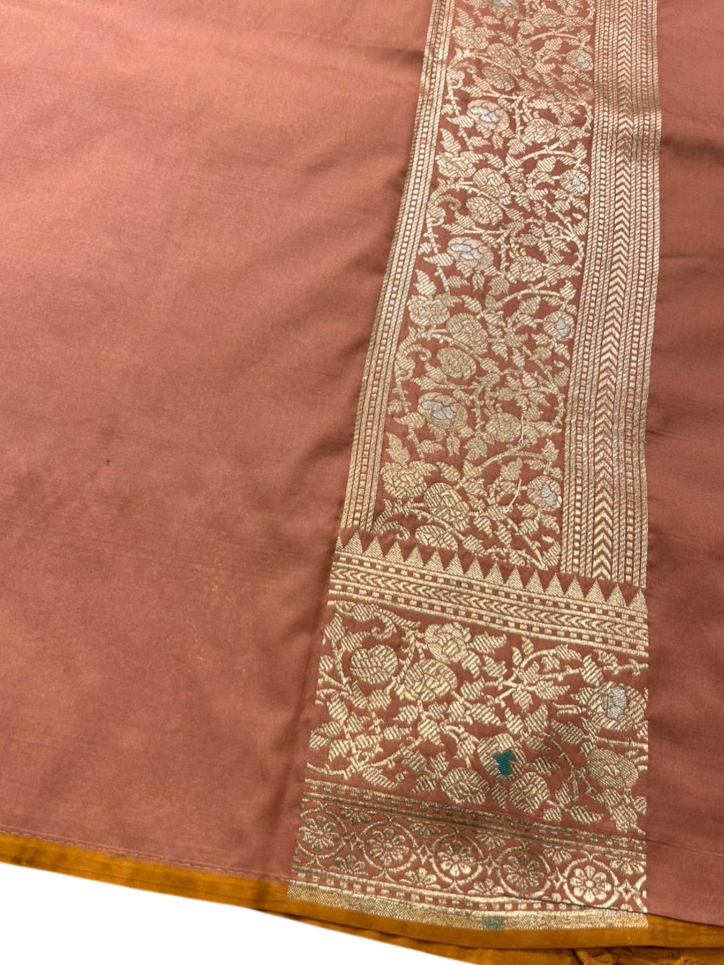 Southloom Pure Banarasi Silk Saree with Woven Work on Body and Borders (Pastel Peach)