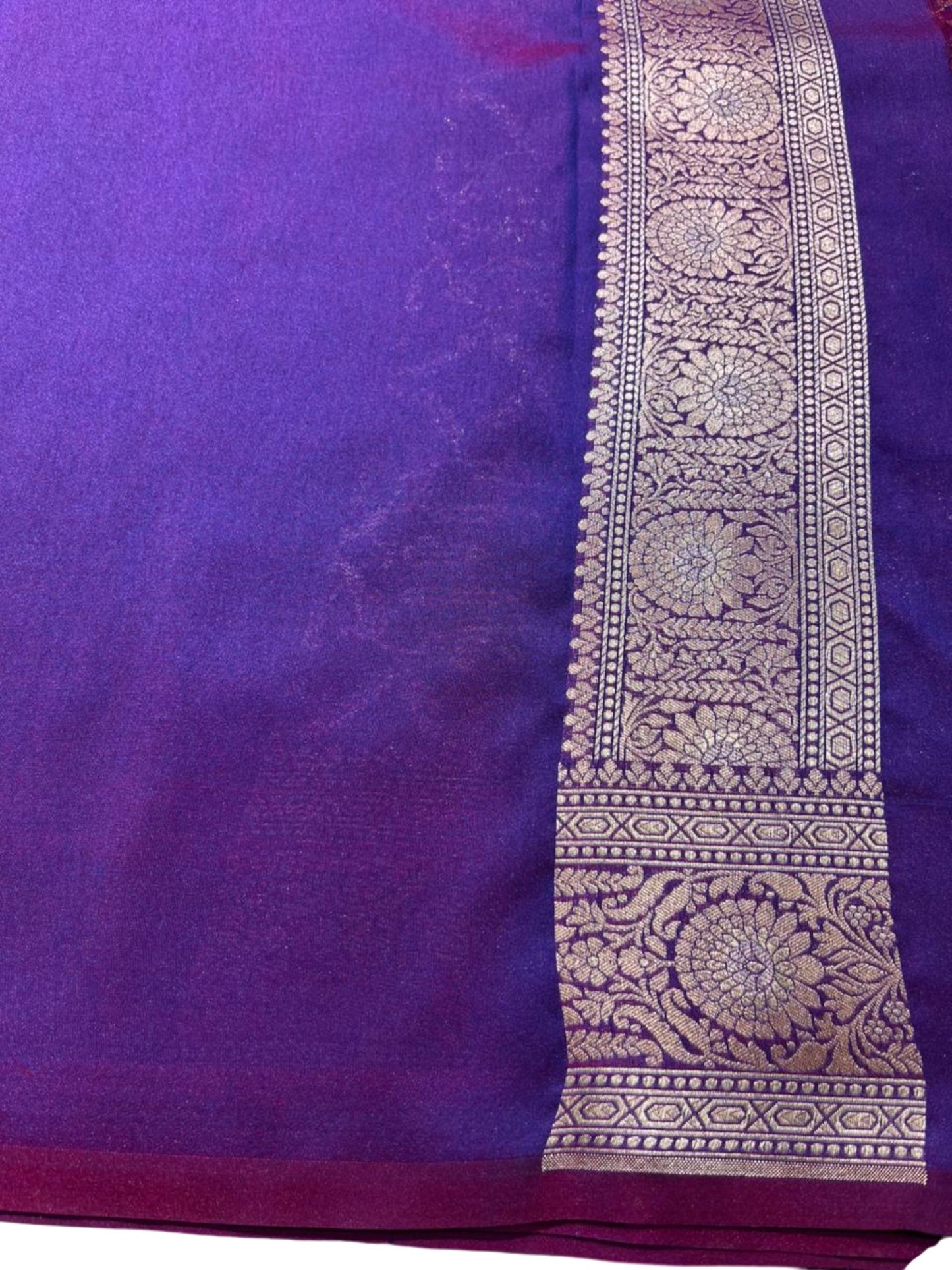Southloom Pure Banarasi Silk Saree with Woven Work on Body and Borders (Blue)