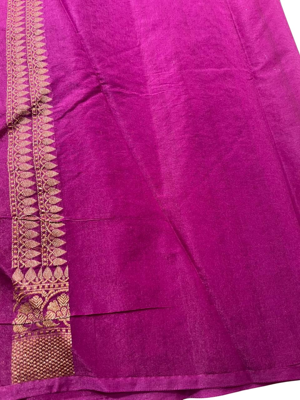 Southloom Munga Silk Saree with Woven Work on Body and Borders (Purple)