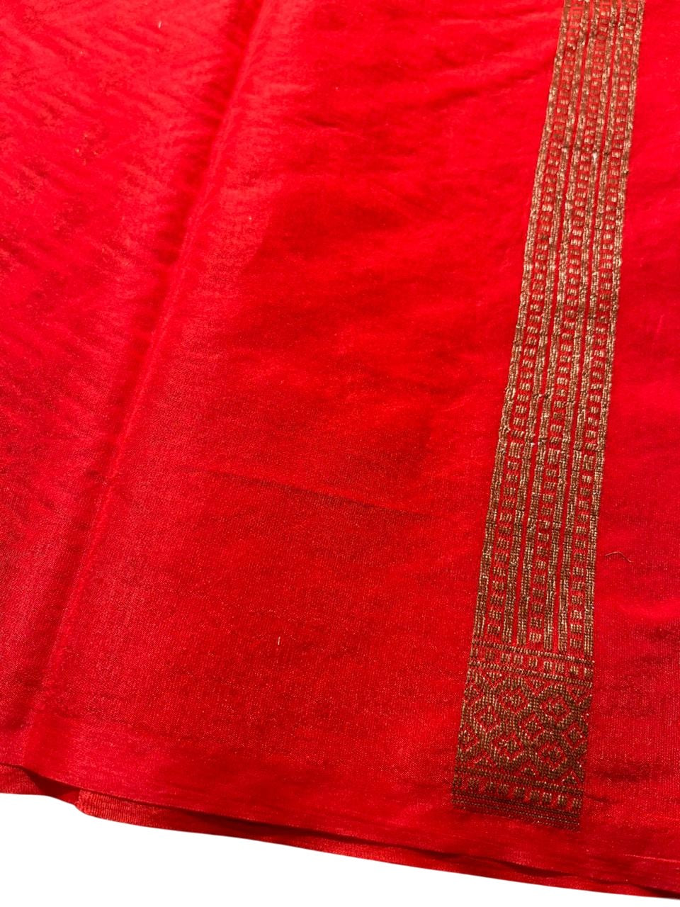 Southloom Munga Silk Saree with Woven Work on Body and Borders (Orange)