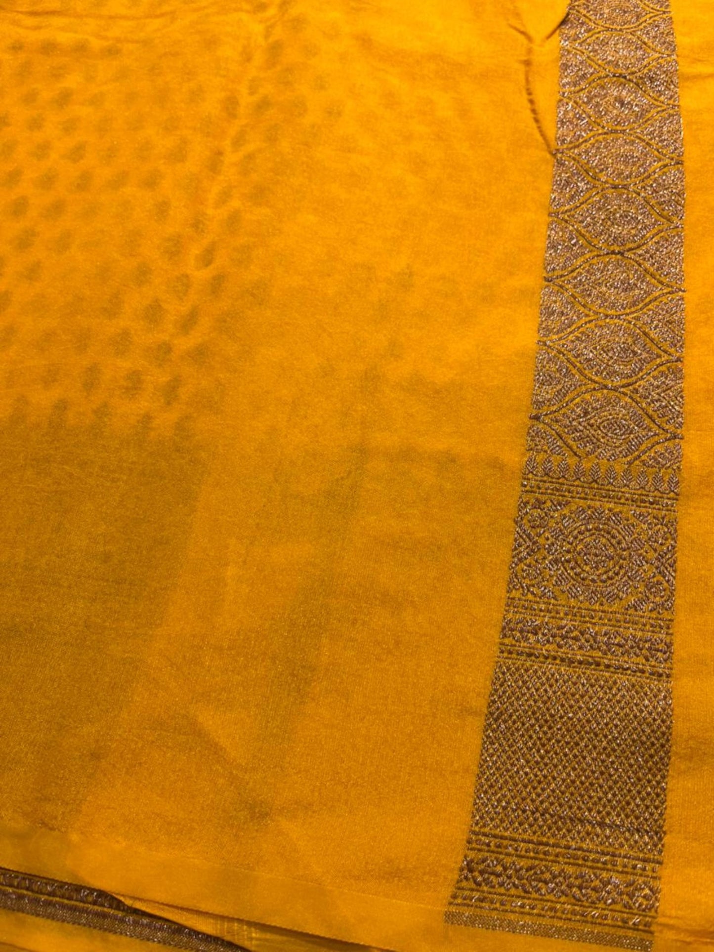 Southloom Munga Silk Saree with Woven Work on Body and Borders (Yellow)