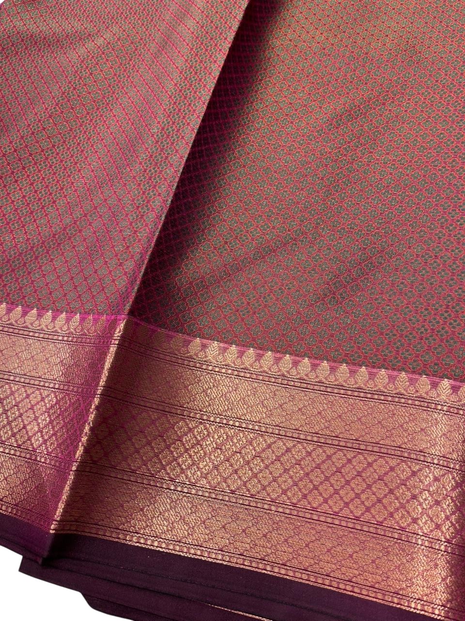 Southloom Resham Work Soft Cotton Banarasi Saree with Woven Work on Body and Borders
