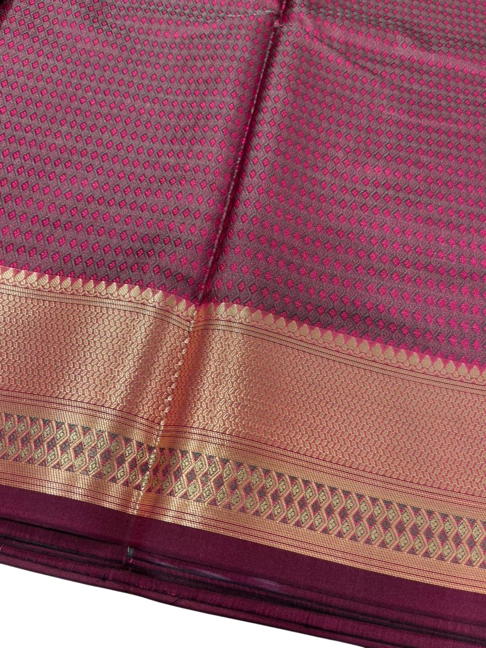 Southloom Resham Work Soft Cotton Banarasi Saree with Woven Work on Body and Borders