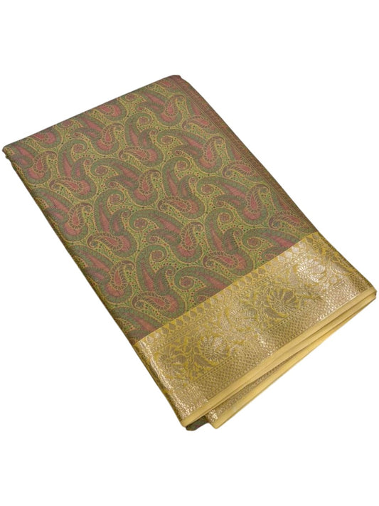Southloom Resham Work Soft Cotton Banarasi Saree with Woven Work on Body and Borders