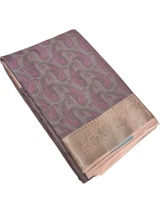Southloom Resham Work Soft Cotton Banarasi Saree with Woven Work on Body and Borders