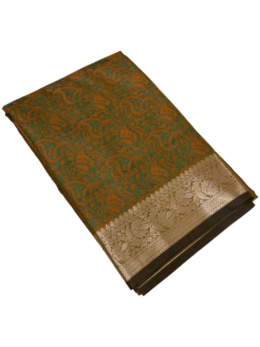 Southloom Resham Work Soft Cotton Banarasi Saree with Woven Work on Body and Borders