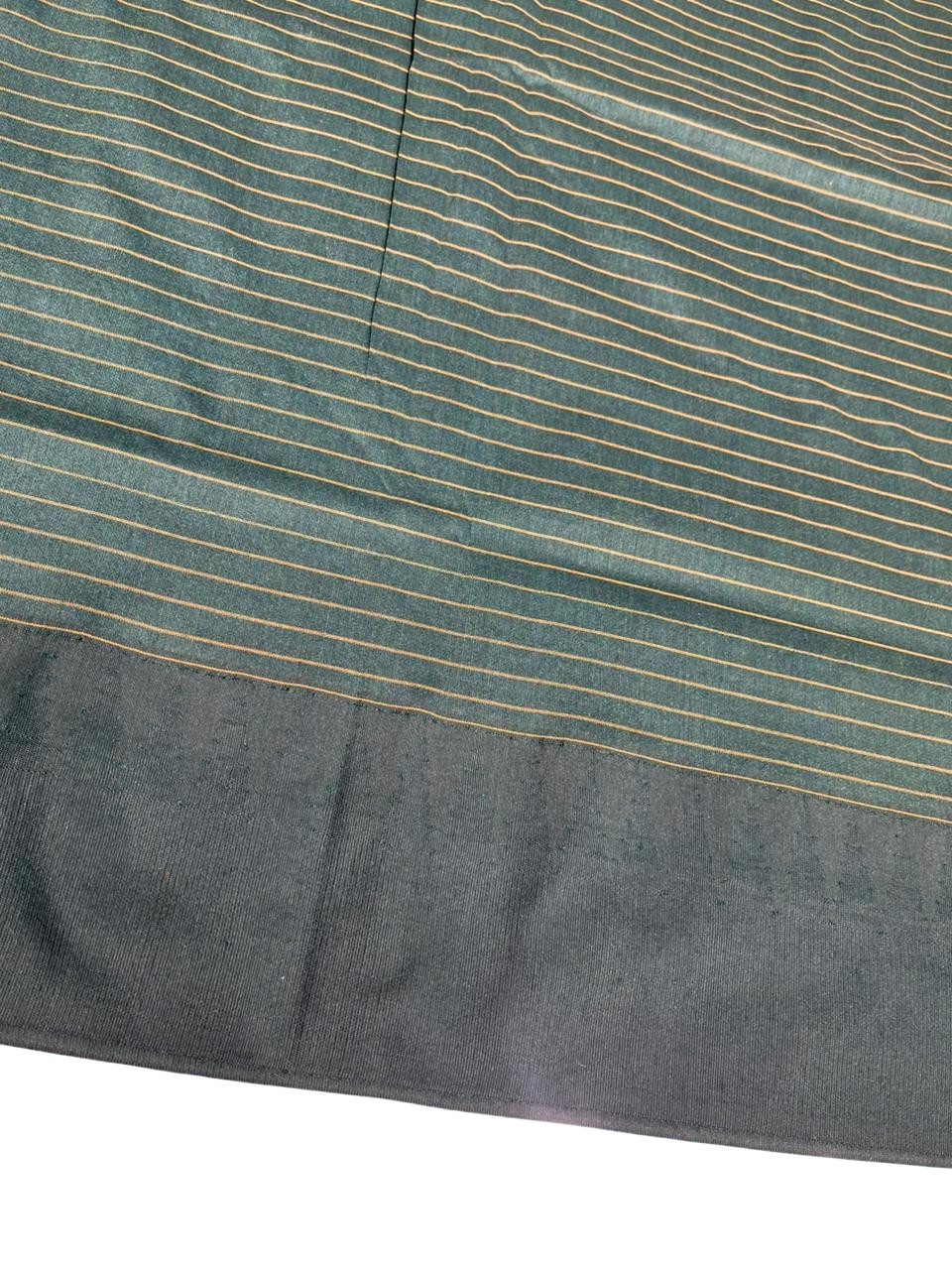 Southloom Kalyani Cotton check Saree In Blue And Green With Woven Work on the Body and Borders
