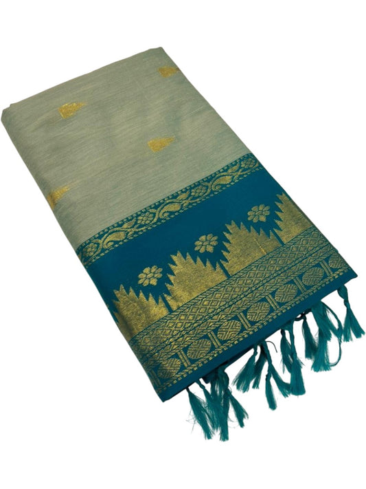 Southloom Kalyani Cotton Saree In With Woven Work on the Body and Borders