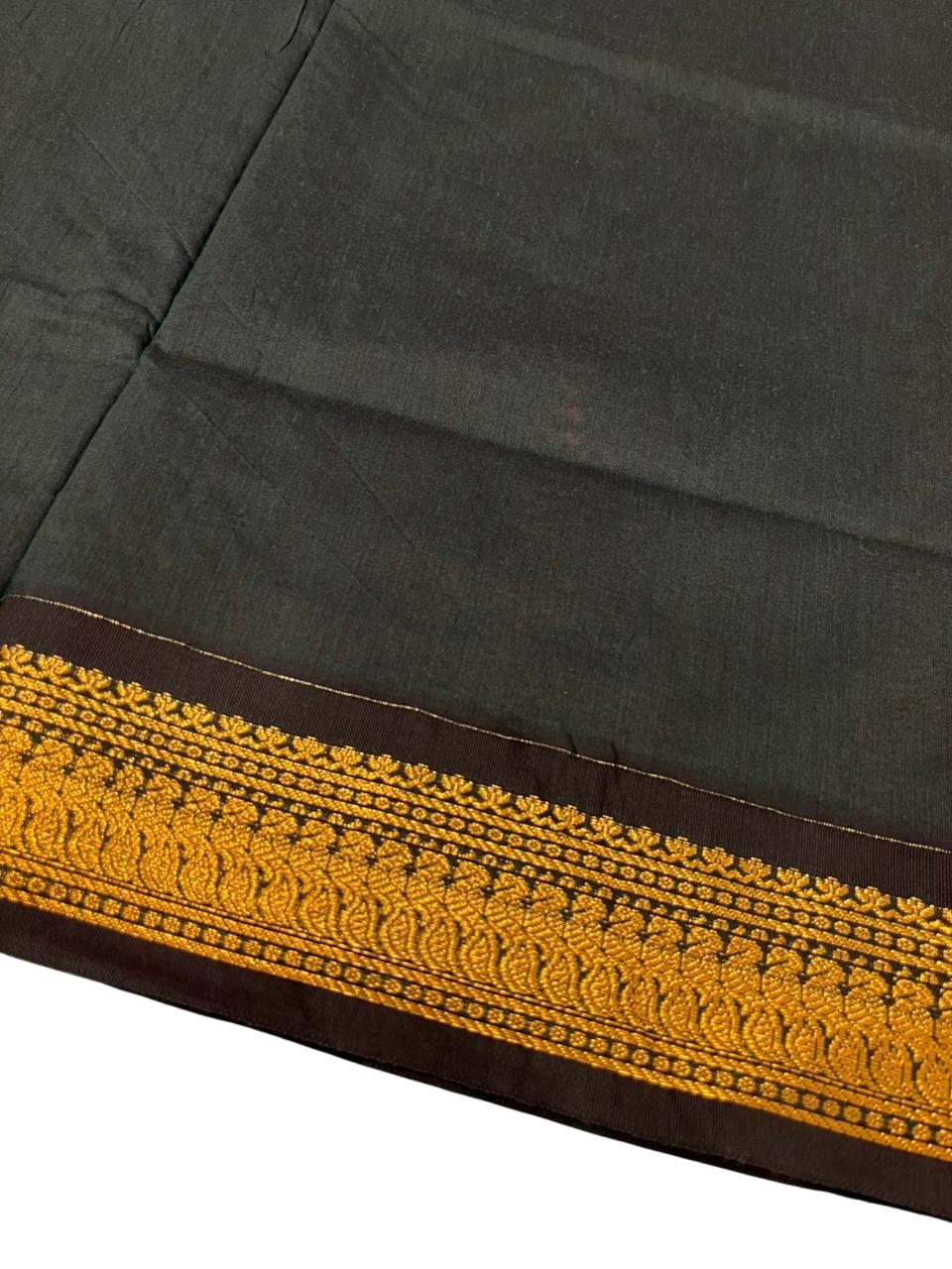 Southloom Kalyani Cotton Saree In Onion Pink And Green With Woven Work on the Body and Borders
