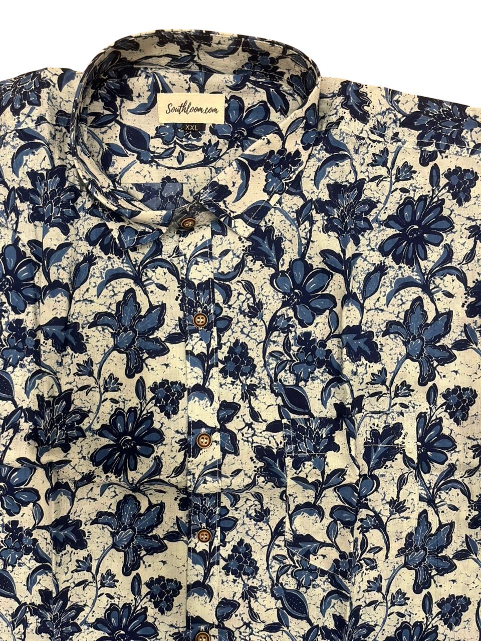 Southloom Jaipur Pure Cotton Block Printed Shirt for Men in Full Sleeve
