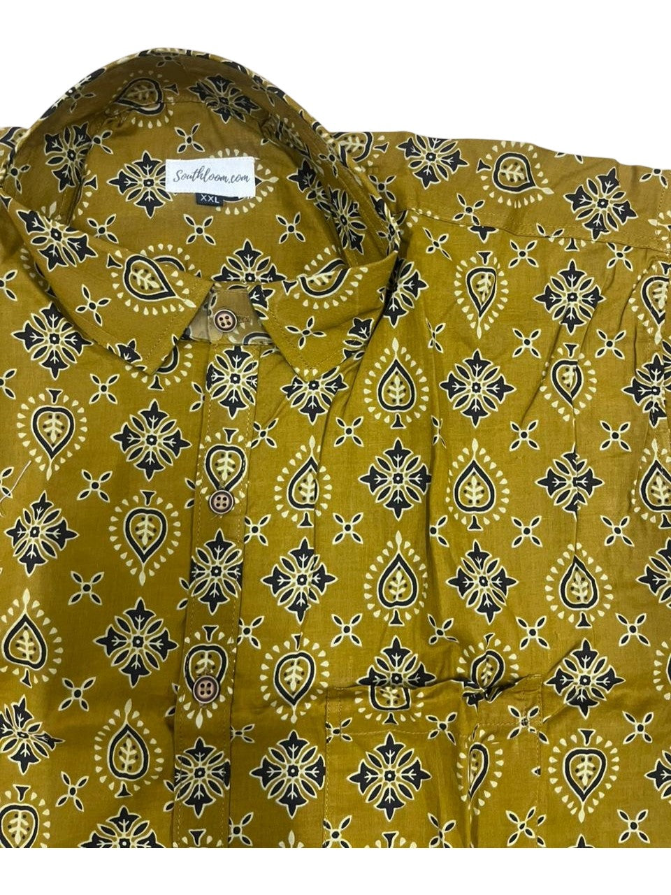 Southloom Jaipur Pure Cotton Block Printed Shirt for Men in Full Sleeve