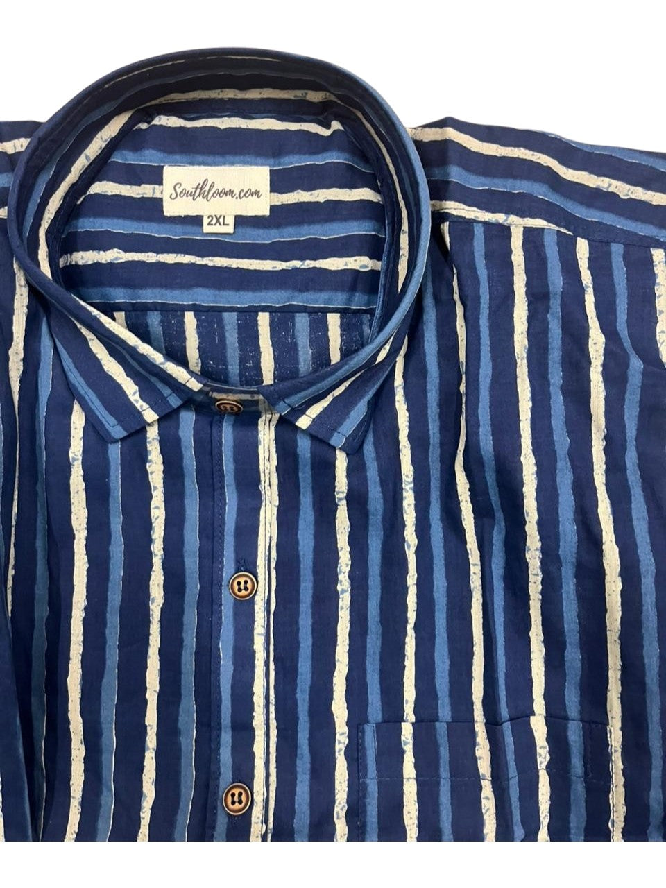 Southloom Jaipur Pure Cotton Block Printed Shirt for Men in Full Sleeve