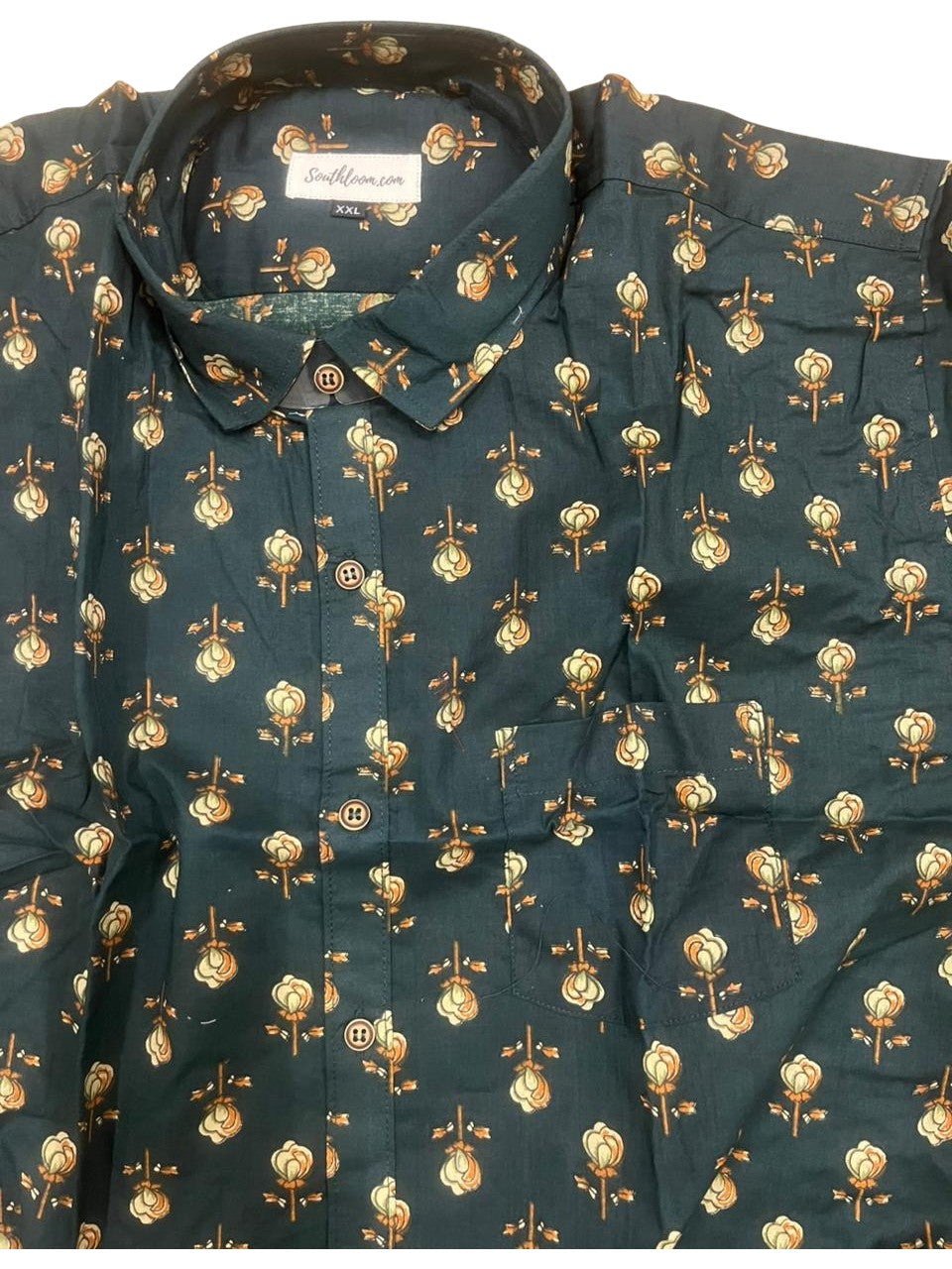 Southloom Jaipur Pure Cotton Block Printed Shirt for Men in Full Sleeve
