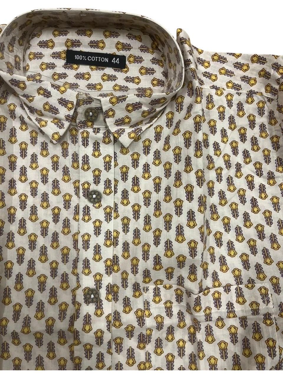 Southloom Jaipur Pure Cotton Block Printed Shirt for Men in Full Sleeve