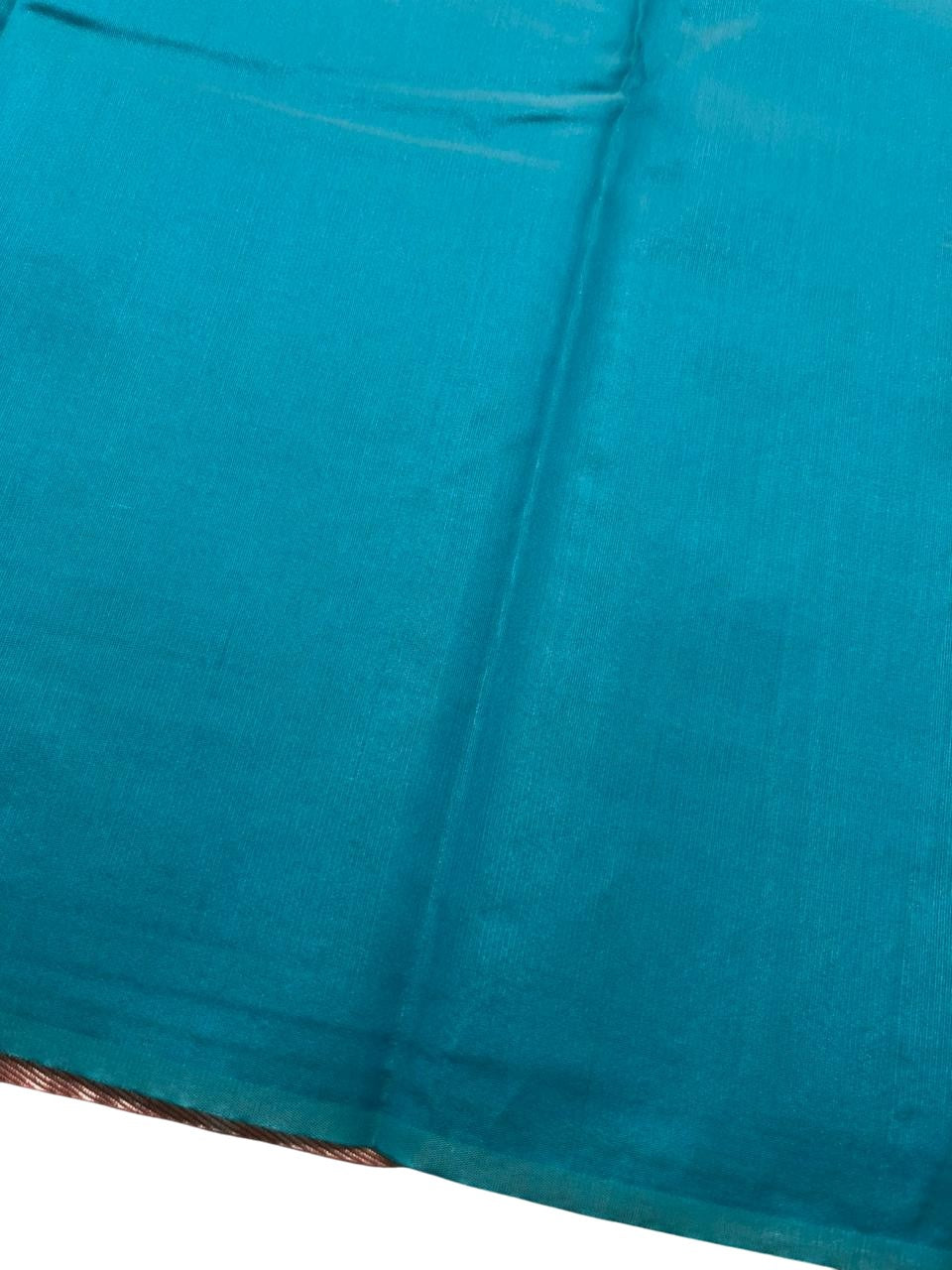 Southloom Kerala Cotton Silk With Woven Work On the Body With Pink And Turquoise Blue