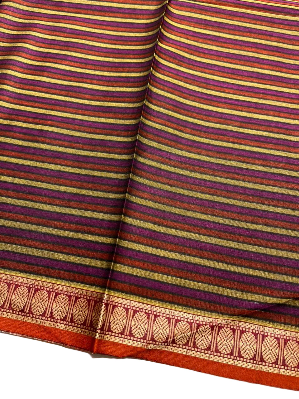Southloom Muslin Cotton Saree With Floral Prints on the Body and Borders